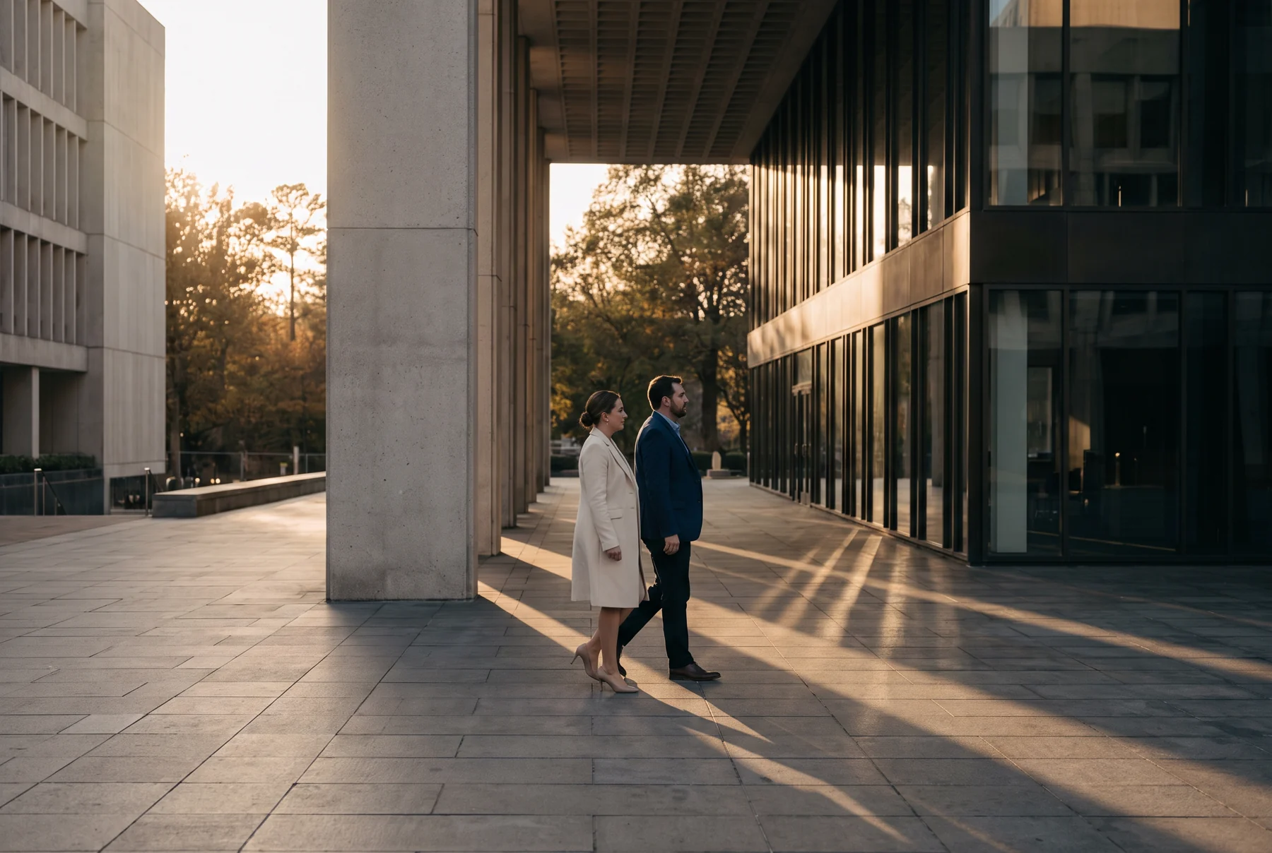 Two professionals walking after a mentoring conversation