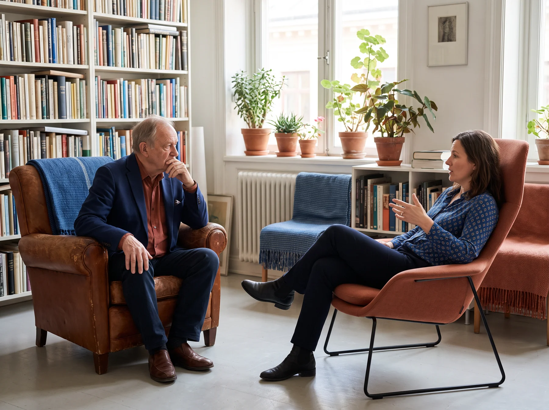 Mentor and professional in a career conversation